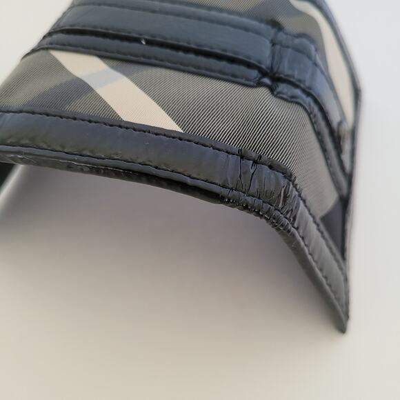 Burrbery Key Hooks Holder Case Wallet Logo Black Gray Check Trifold Designer - Picture 9 of 9